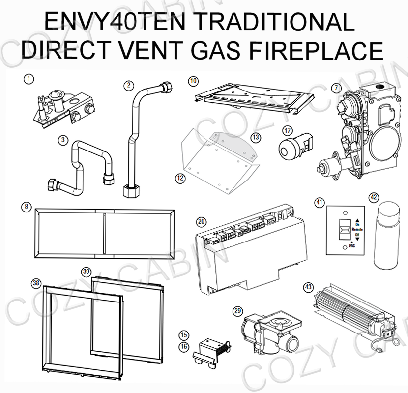 Astria Envy 40 Inch Traditional Direct Vent Gas Fireplace (ENVY40TEN) #ENVY40TEN